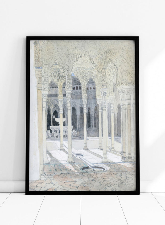 "The Lion Courtyard, the Alhambra, Granada, Spain" Art Print_Sugar & Canvas_Hercules Brabazon Brabazon