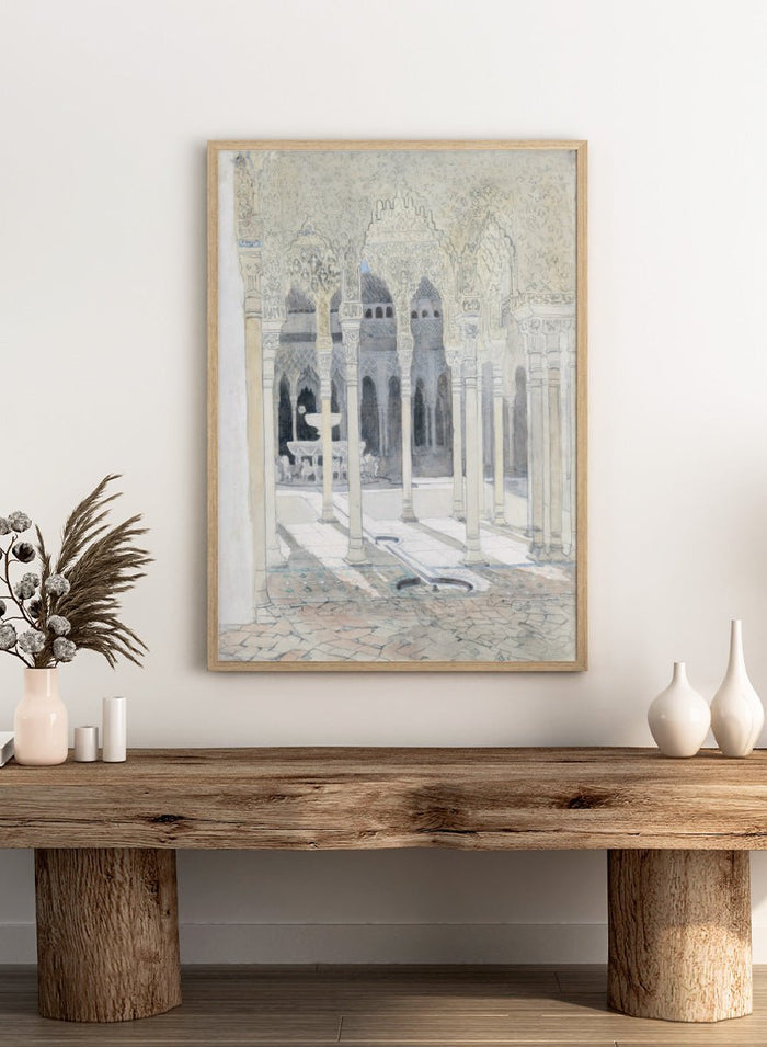 "The Lion Courtyard, the Alhambra, Granada, Spain" Art Print_Sugar & Canvas_Hercules Brabazon Brabazon