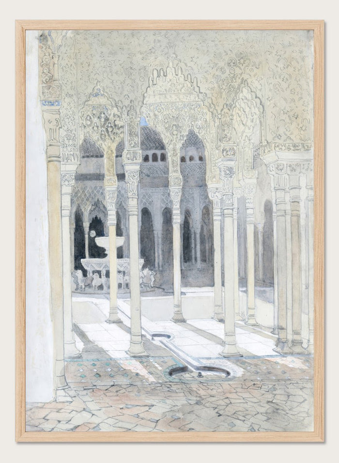 "The Lion Courtyard, the Alhambra, Granada, Spain" Art Print_Sugar & Canvas_Hercules Brabazon Brabazon