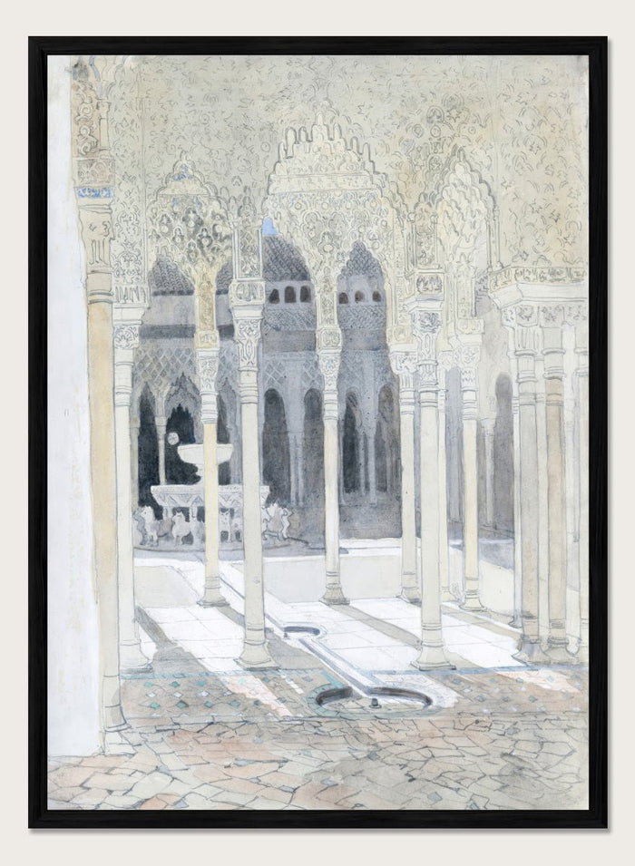 "The Lion Courtyard, the Alhambra, Granada, Spain" Art Print_Sugar & Canvas_Hercules Brabazon Brabazon