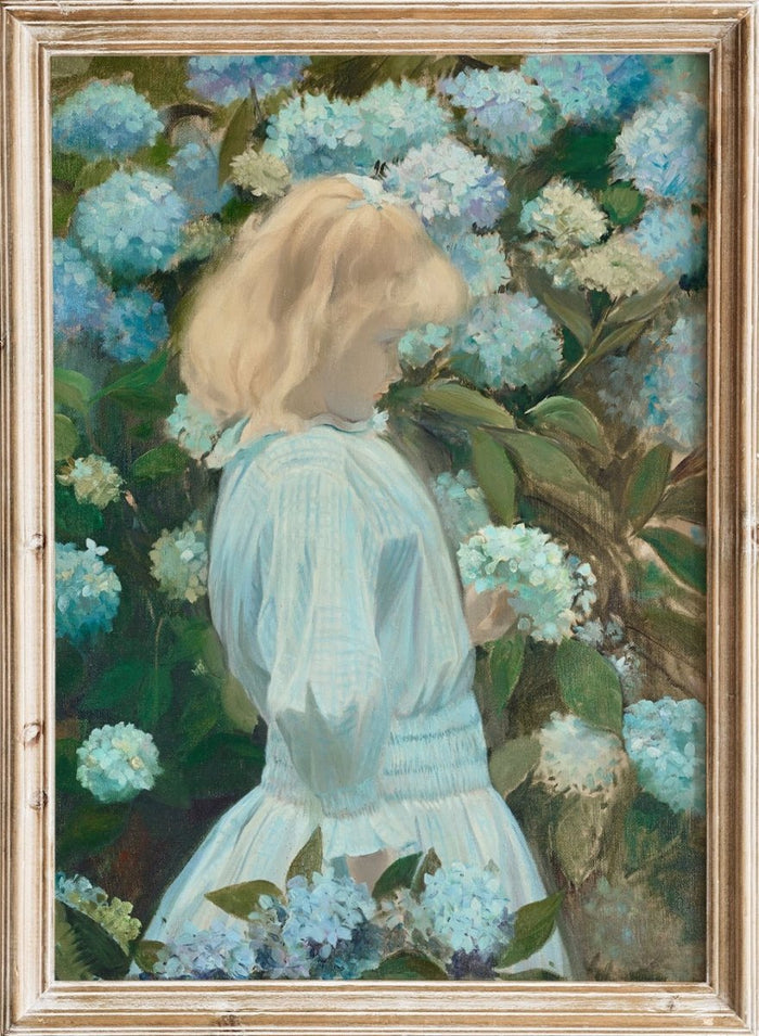 "The Little Girl with Hydrangeas" Art Print_Sugar & Canvas_Jacques-Émile Blanche