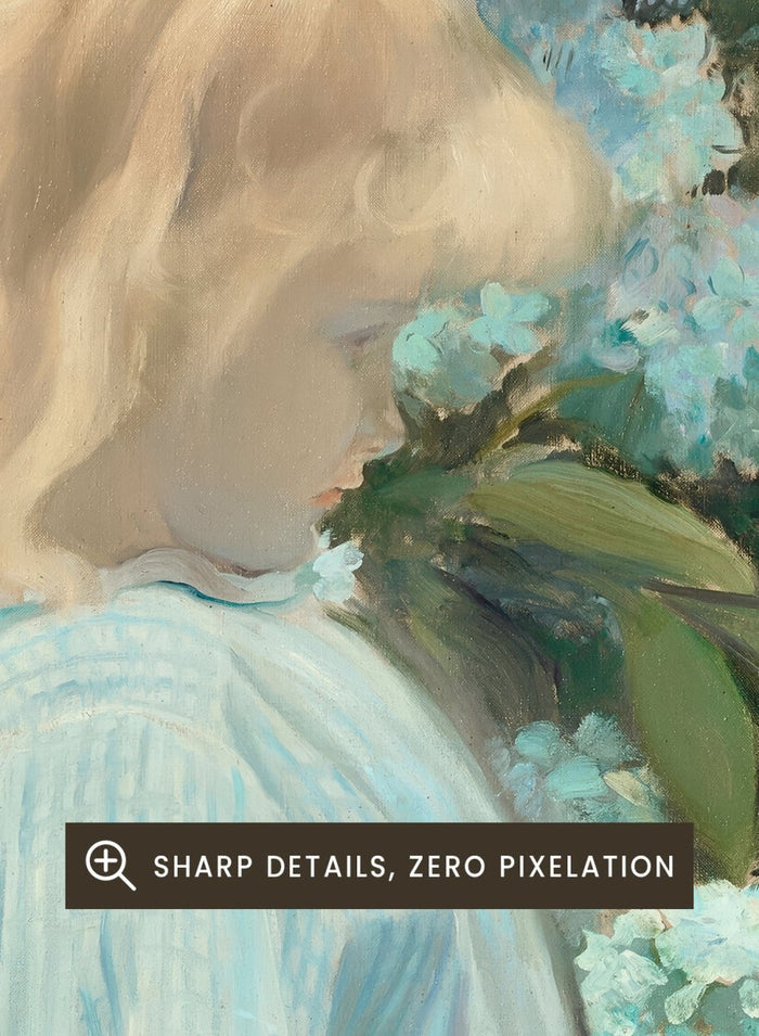 "The Little Girl with Hydrangeas" Art Print_Sugar & Canvas_Jacques-Émile Blanche