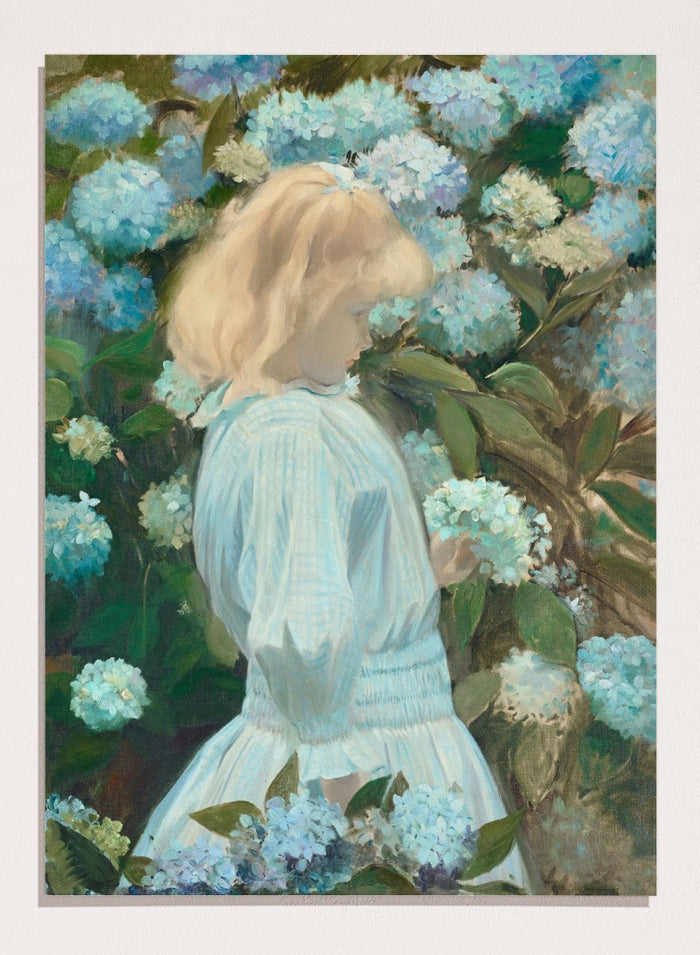 "The Little Girl with Hydrangeas" Art Print_Sugar & Canvas_Jacques-Émile Blanche