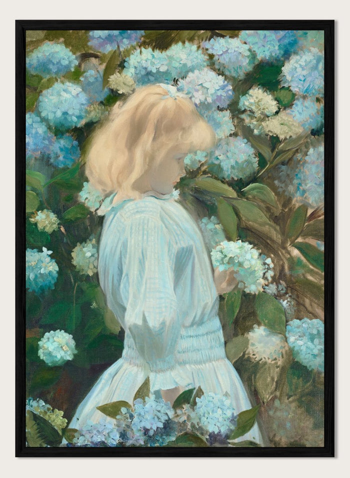 "The Little Girl with Hydrangeas" Art Print_Sugar & Canvas_Jacques-Émile Blanche