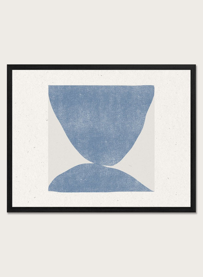 Blue Symmetry by The MIUUS Studio is a modern abstract art print exploring balance, minimal form, and texture. Officially licensed fine art poster with optional framing.