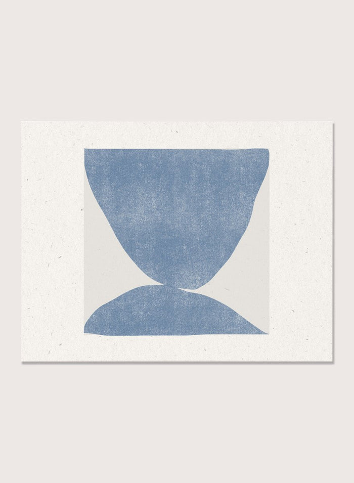 Blue Symmetry by The MIUUS Studio is a modern abstract art print exploring balance, minimal form, and texture. Officially licensed fine art poster with optional framing.