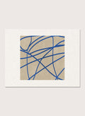 Abstract blue line art print by The MIUUS Studio. Modern minimalist wall art poster with bold blue lines, neutral tones, contemporary graphic abstract design.