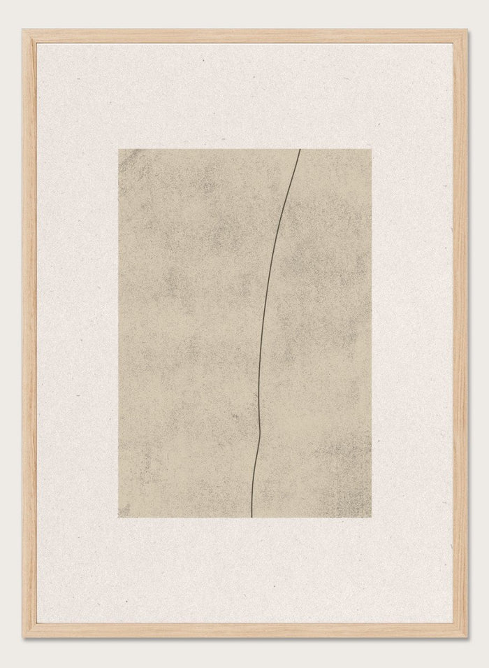 Minimalist abstract line art print by The MIUUS Studio. Modern beige wall art poster featuring soft textures, neutral tones, and contemporary simplicity.
