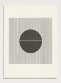 Geometric design with a circle and horizontal line on a striped background. Line and Circle Harmony by The MIUUS Studio is a minimalist abstract art print and wall poster featuring geometric linework, bold contrast, and modern black and white design.
