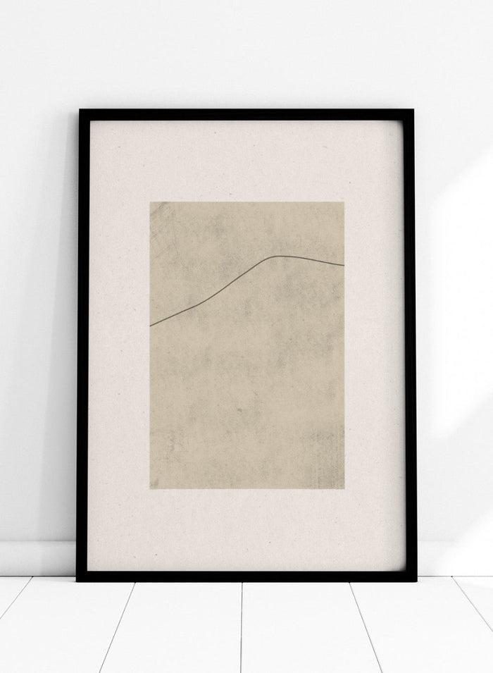 Minimal abstract line art print by The MIUUS Studio. Neutral beige wall art poster with modern graphic design, soft texture, contemporary abstract art print.