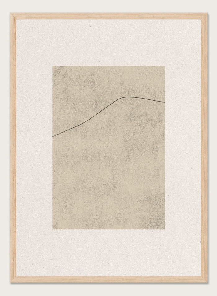 Minimal abstract line art print by The MIUUS Studio. Neutral beige wall art poster with modern graphic design, soft texture, contemporary abstract art print.