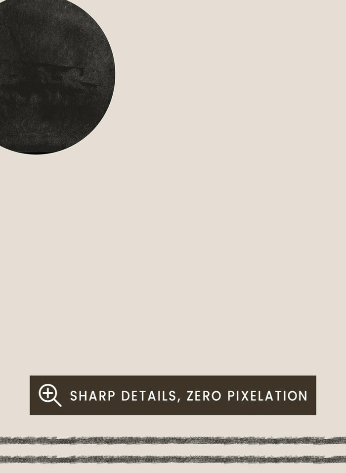 Minimalist abstract wall art print by The MIUUS Studio. Contemporary poster with line texture, celestial motif, and calm neutral tones.