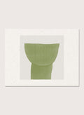 Verdant Tranquility art print by The MIUUS Studio. Minimalist abstract wall art poster in soft green tones, contemporary graphic design, fine art print.