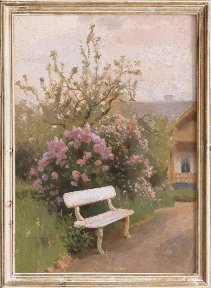 "The White Garden Bench" Art Print_Sugar & Canvas_Jan Stanislawski