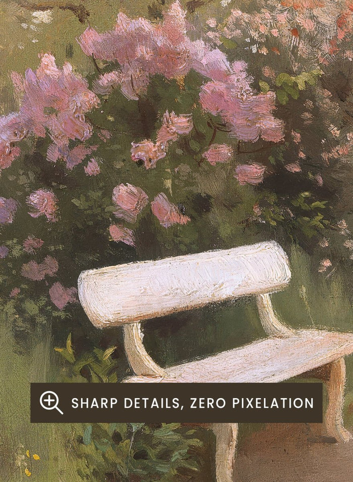 "The White Garden Bench" Art Print_Sugar & Canvas_Jan Stanislawski