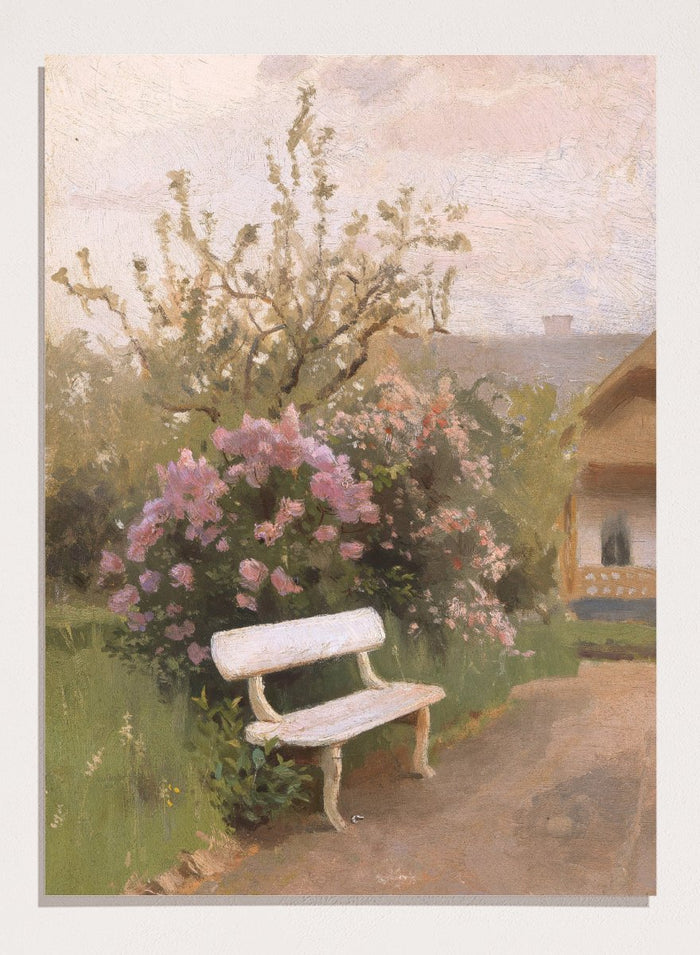 "The White Garden Bench" Art Print_Sugar & Canvas_Jan Stanislawski