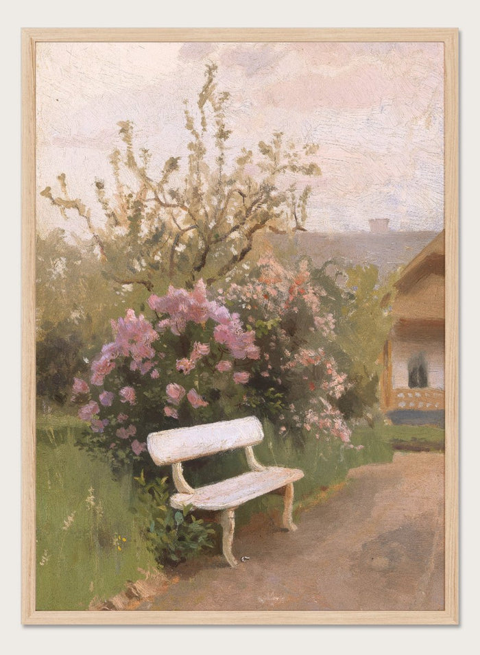 "The White Garden Bench" Art Print_Sugar & Canvas_Jan Stanislawski