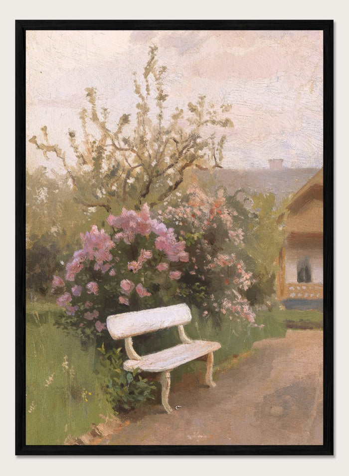 "The White Garden Bench" Art Print_Sugar & Canvas_Jan Stanislawski