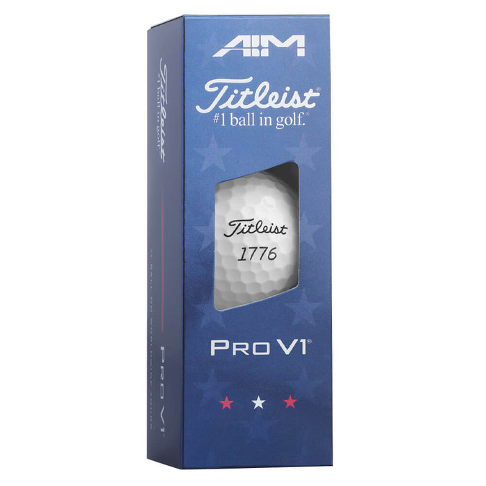 Titleist Limited Edition Pro V1 Aim Red, White & Blue 1776 Golf Balls