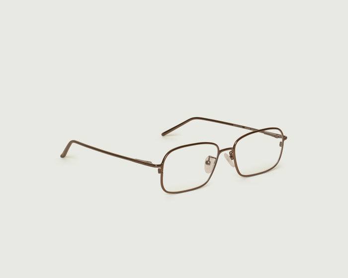 Brass::Toma Eyeglasses rectangle Brown metal front diagonal