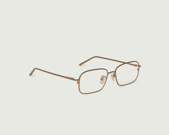 Nickel::Toma Eyeglasses rectangle Brown metal front diagonal