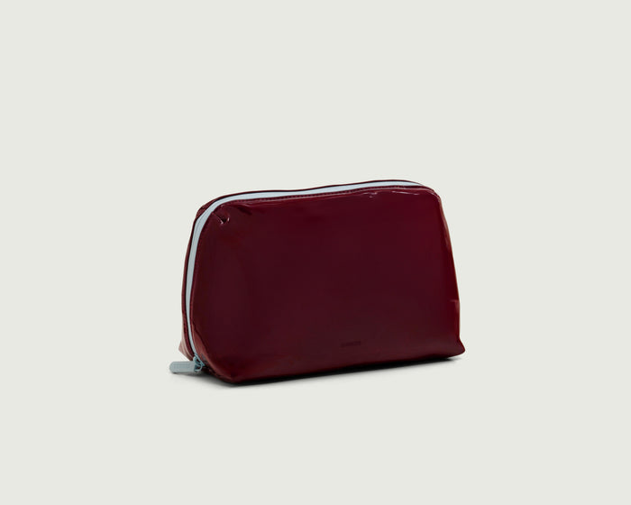 Hibiscus::Travel Pouch  brown  front diagonal