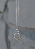 Triple Rhodium Beaded Circle Necklace