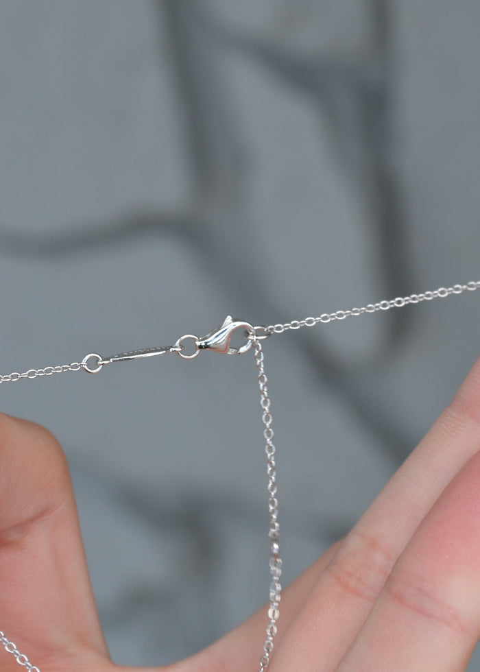Triple Rhodium Beaded Circle Necklace
