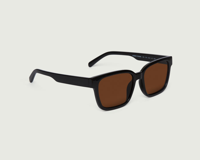 Cocoa::Triton Sunglasses square black recycled polyester front diagonal