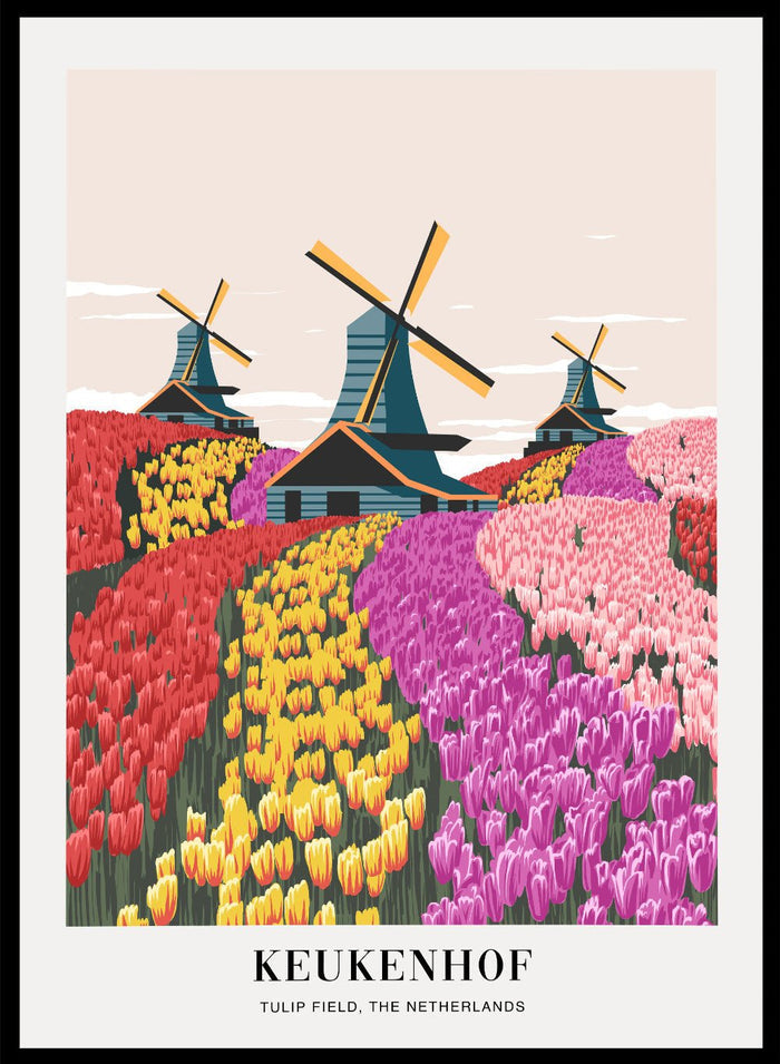 Tulip Field in Keukenhof Gardens, The Netherlands Art Print_Sugar & Canvas