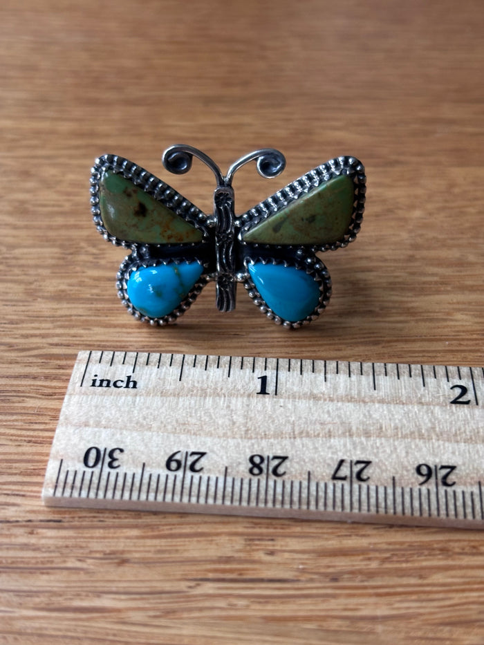 Turquoise Butterfly Ring Size 6 | 925 Sterling Silver A100