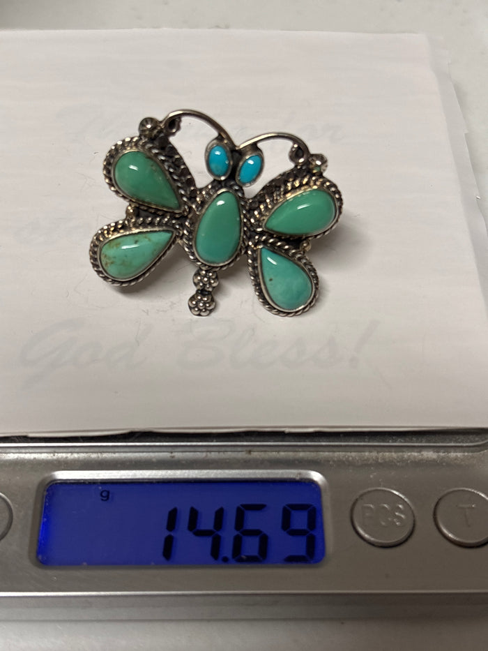 Turquoise Butterfly Ring Size 8 | 925 Sterling Silver C855