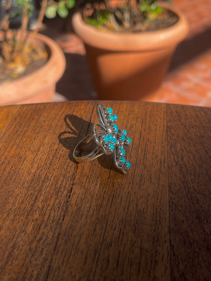 Turquoise Butterfly Ring Size 9 | 925 Sterling Silver C858