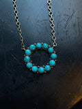 Turquoise Circular Chain Necklace | Sterling Silver 925 C761