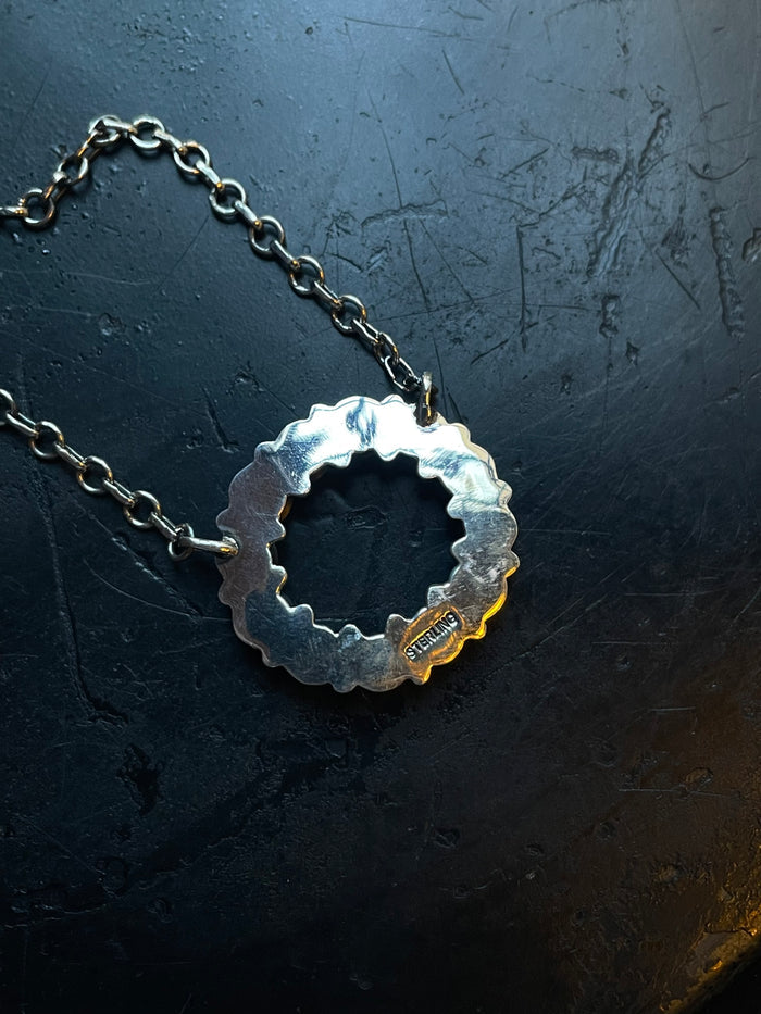 Turquoise Circular Chain Necklace | Sterling Silver 925 C761