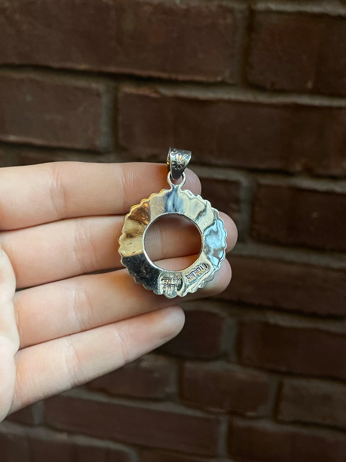 Turquoise Circular Pendant | Sterling Silver 925 C772