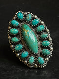 Turquoise Cluster Ring Size 7 | 925 Sterling Silver G259
