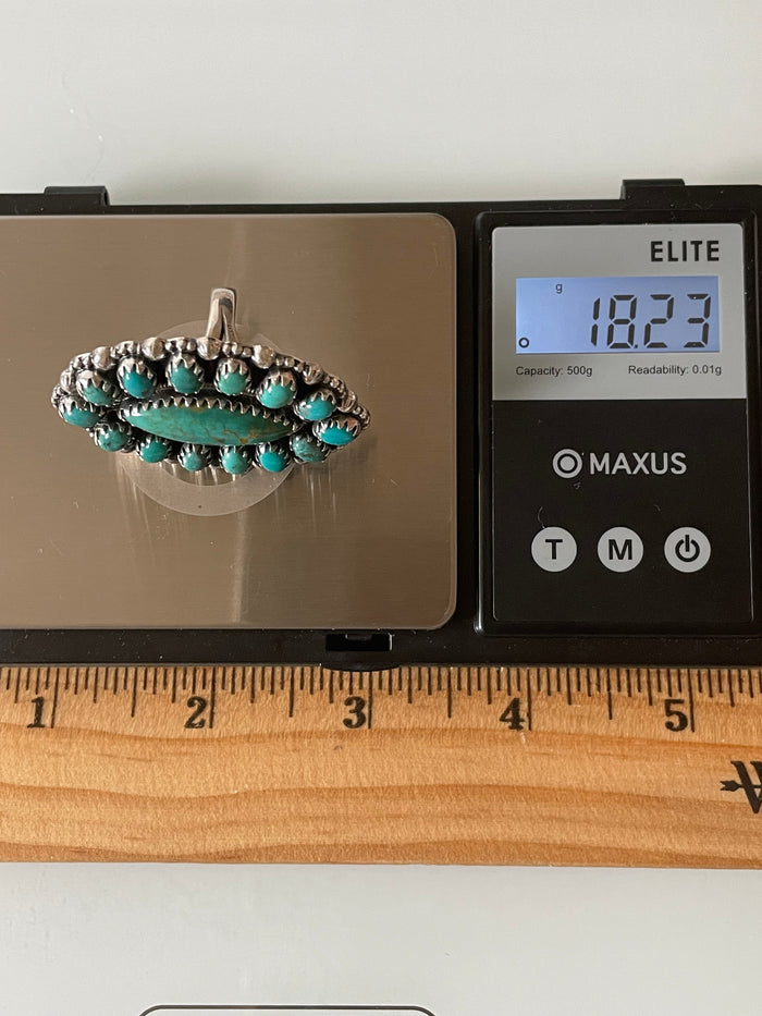 Turquoise Cluster Ring Size 7 | 925 Sterling Silver G259