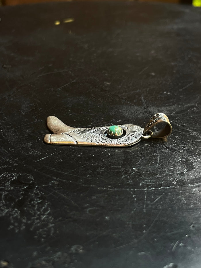 Turquoise Cowboy Boot Pendant | 925 Sterling Silver G621