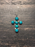 Turquoise Cross Pendant | 925 Sterling Silver Southwestern A114