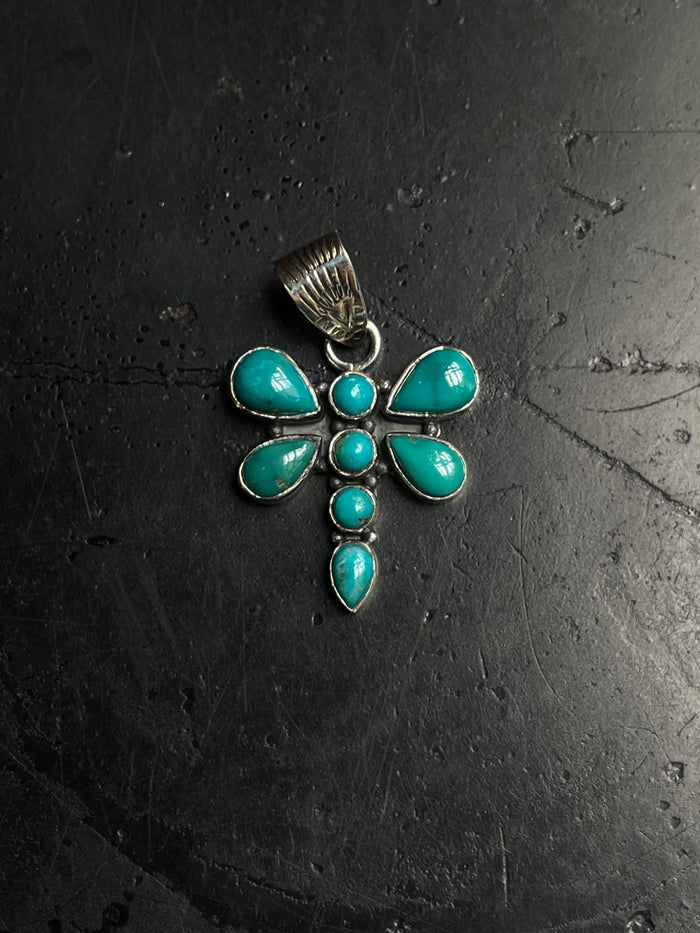 Turquoise Dragonfly Pendant | 925 Sterling Silver E269