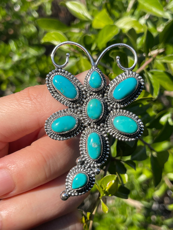 Turquoise Dragonfly Pendant | Sterling Silver 925 B701