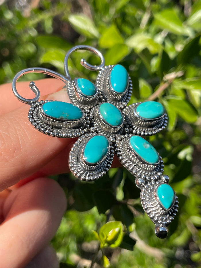 Turquoise Dragonfly Pendant | Sterling Silver 925 B701
