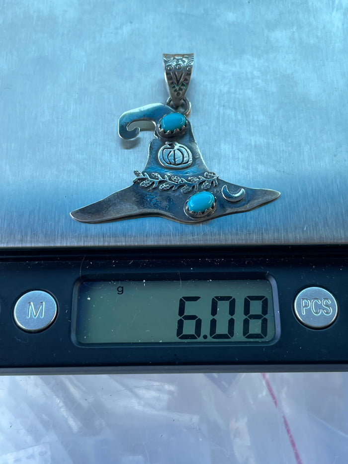 Turquoise Hat Pendant | Sterling Silver 925 C782