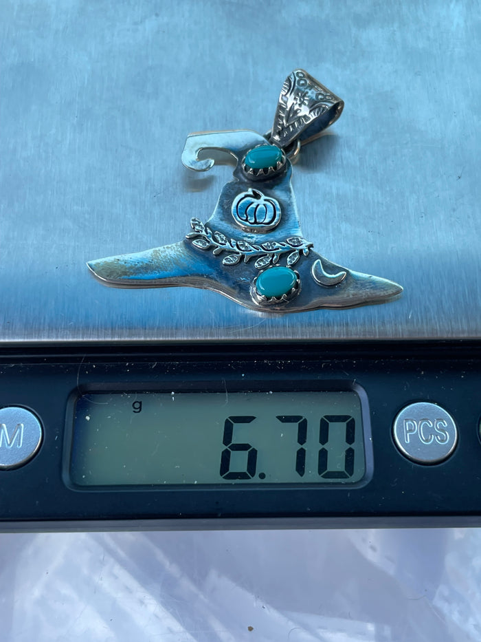 Turquoise Hat Pendant | Sterling Silver 925 C787