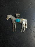 Turquoise Horse Pendant | 925 Sterling Silver E271