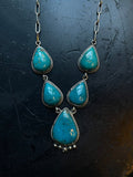 Turquoise Lariat Necklace | Sterling Silver 925 C753