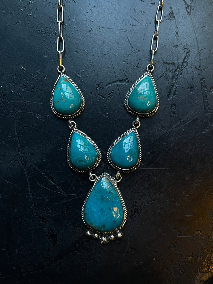 Turquoise Lariat Necklace | Sterling Silver 925 C753