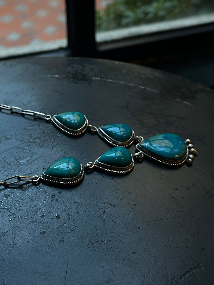 Turquoise Lariat Necklace | Sterling Silver 925 C753