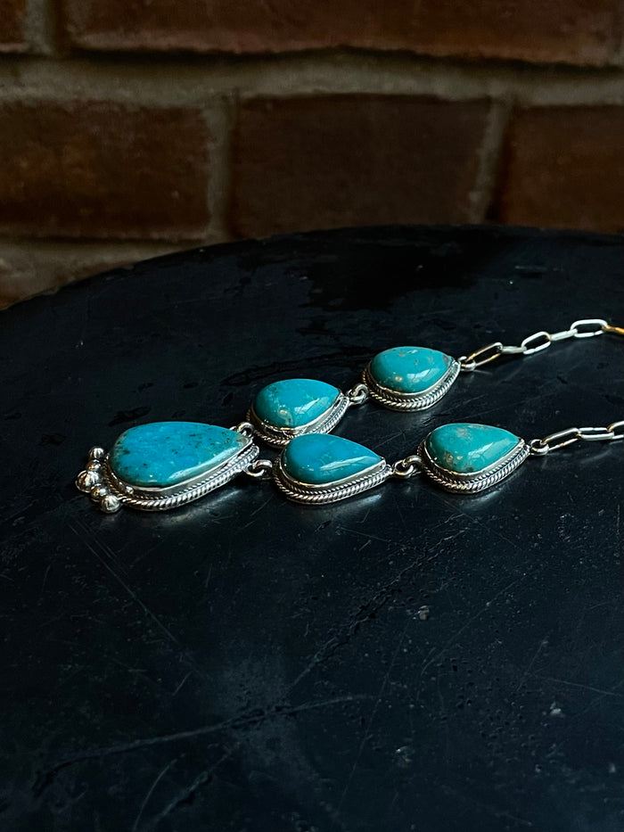 Turquoise Lariat Necklace | Sterling Silver 925 C753